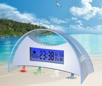 【天氣預報時鐘 投影鐘 拱門形時鐘】價格,廠家,圖片,其他節慶婚慶用品,深圳市好迅達科技-